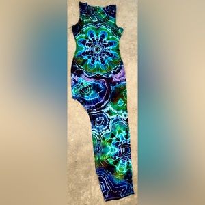 Ithaca tie dye midi slit v-neck dress women’s small